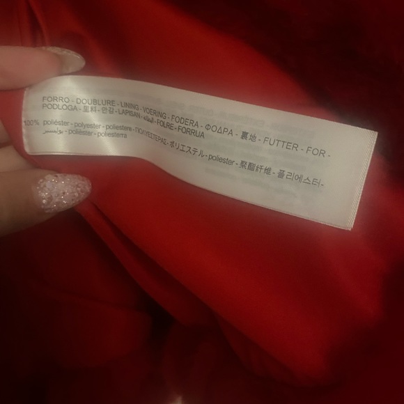 Zara faux red fur jacket - Picture 4 of 6